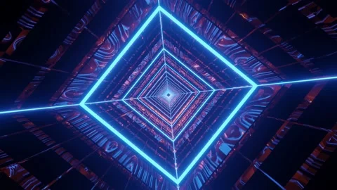 Rotated VJ loop background with square tunnel 4K Stock Footage 213062007