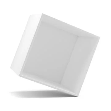 Rotated white empty clean shelf box Stock Illustration