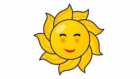Rotates sun isolated on white background Stock Footage 73542896