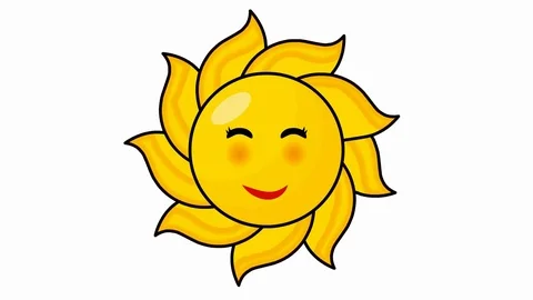 Rotates sun isolated on white background Stock Footage 73542916