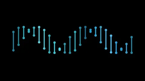 Rotating 2D DNA Molecule in Blue Bioengineering and Technology Animation Stock Footage 291194612