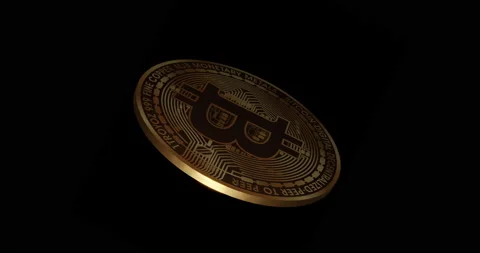 Rotating 3 D Bitcoin blockchain crypto currency digital encryption, Digital Stock Footage 153668233