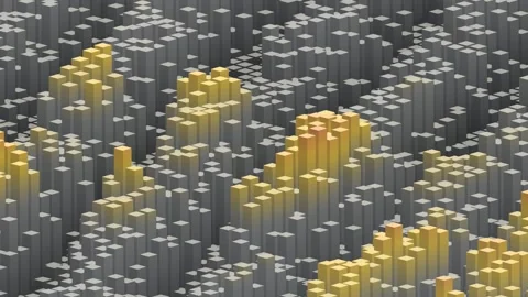 Rotating 3d bar charts, loopable isometric city, data visualization, dynamic Stock-Footage 343884361
