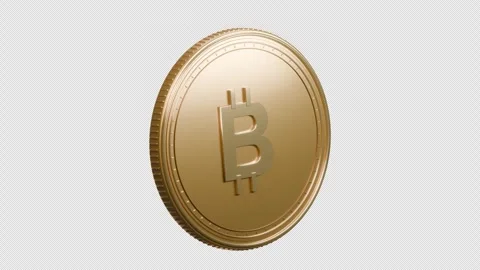 Rotating 3D Bitcoin Coin, Seamless 4K Loop with Alpha Channel Stock Footage 346321482
