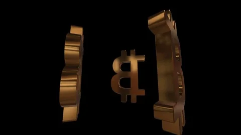 Rotating 3D bitcoin Stock Footage 82992790
