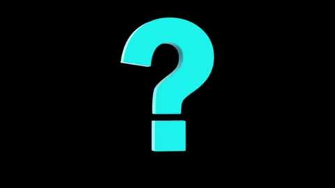 Rotating 3D Blue Question Mark on Black Background. Stock Footage 341705079
