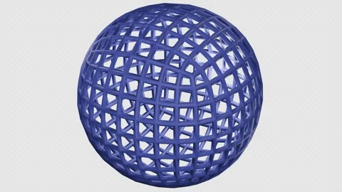 Rotating 3D blue wireframe ball Stock Footage 301622634