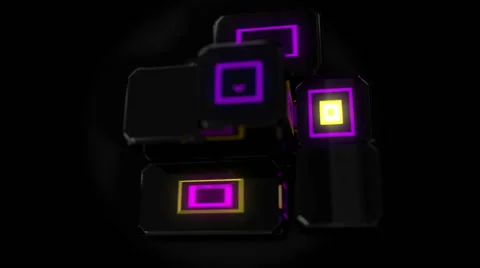 Rotating 3D boxes Stock Footage 46363837