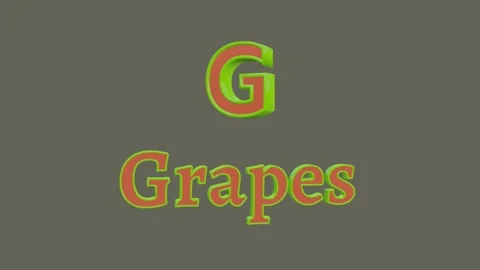 Rotating 3D characters G and Grapes in an oscillating cycle, rendered in or.. Stock Footage 318603897