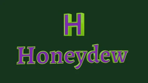 Rotating 3D characters H and Honeydew in an oscillating cycle, in green and.. Stock Footage 318603968
