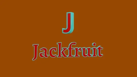 Rotating 3D characters J and Jackfruit in an oscillating cycle, in red-oran.. Stock Footage 318604004