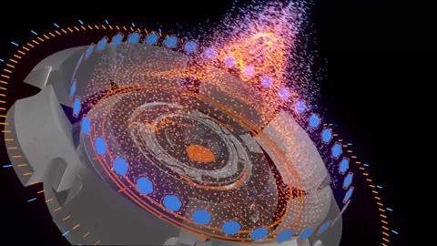 Rotating 3D Complex Digital Particles Video stock 256089896