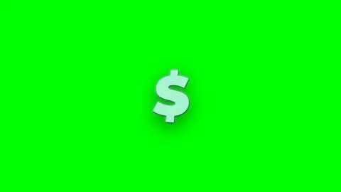 Rotating 3D dollar sign currency symbol on green screen Vídeo Stock 344371239