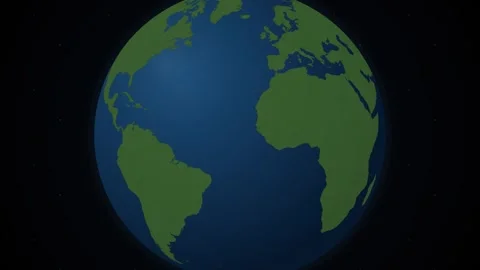 Rotating 3D Earth Globe with Blue Atmospheric Glow Video stock 345422518