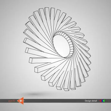 Rotating 3D element for design. Stock Illustration