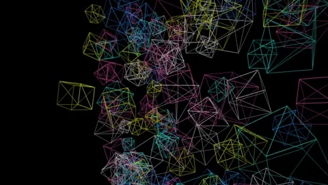 Rotating 3D Geometric Shapes Loop Cube Rotation Stock Footage 311218940