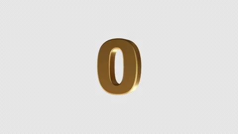 Rotating 3D Gold Number 0 Animation on transparent Background. Stock Footage 321534467
