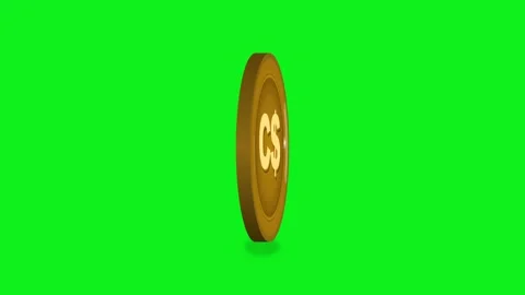 Rotating 3D Golden CAD Dollar Coin on Green Screen Stockbeeldmateriaal 333518966