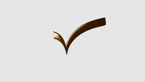 Rotating 3D Golden Check Mark Icon Seamless Loop on Alpha Channel Vídeos de archivo 331997743