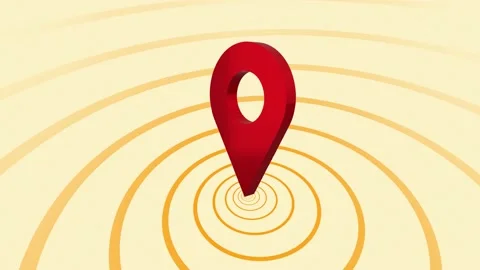 Rotating 3d location icon seamless loop animation Stock Footage 222734930