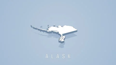Rotating 3d map of alaska isolated on blue background Stock Footage 316763523