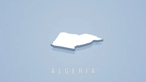 Rotating 3d map of algeria on solid background Stock Footage 316254833
