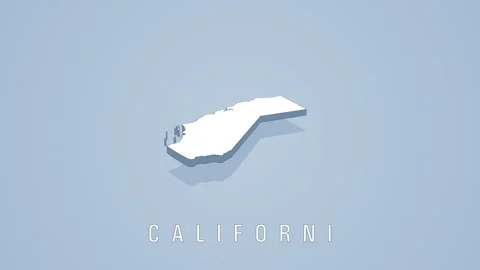 Rotating 3d map of california on solid background Stock Footage 316253279