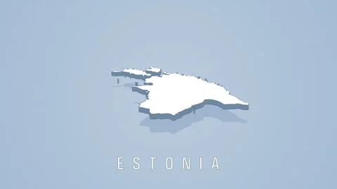 Rotating 3d map of estonia on solid background Stock Footage 317696375
