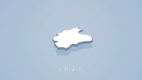 Rotating 3d map of iran on solid background Video stock 316768956