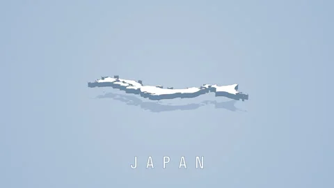 Rotating 3d map of japan on solid background Stock Footage 317697370