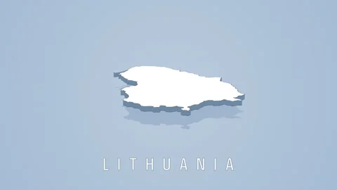 Rotating 3d map of lithuania on solid background Stock Footage 320796843