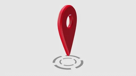 Rotating 3D map location pointer on an alpha channel background. Stock Footage 137031875
