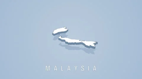 Rotating 3d map of malaysia on solid background Stock Footage 318599329