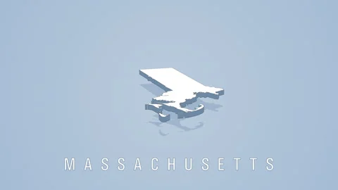 Rotating 3d map of massachusetts on solid background Stock Footage 317237963