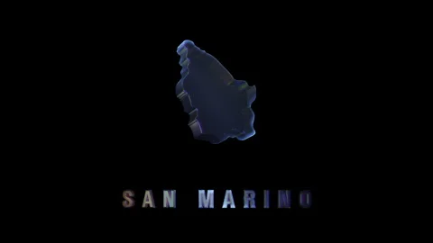 Rotating 3d map of san marino with text animation Stock Footage 318156043