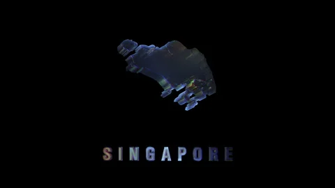 Rotating 3d map of singapore with text Stock Footage 317227007