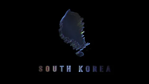 Rotating 3d map of south korea on black background Stock Footage 319013211