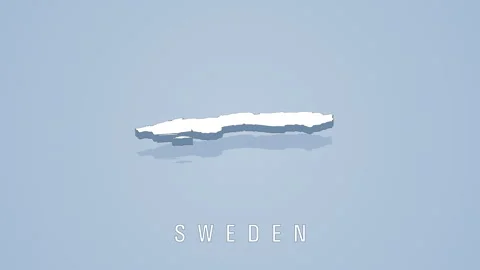 Rotating 3d map of sweden on solid background Stock Footage 321722208