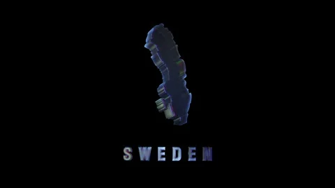 Rotating 3d map of sweden with text animation Stock Footage 317227184