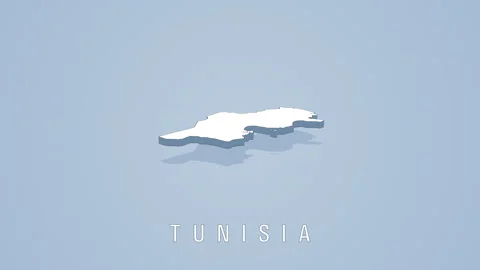Rotating 3d map of tunisia on solid background Stock Footage 314745979