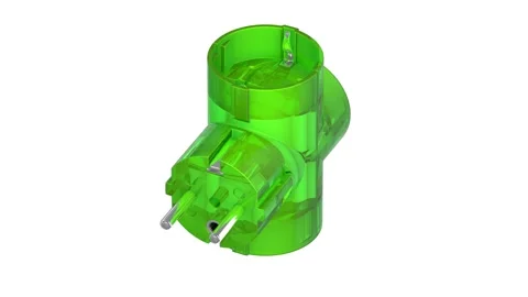 Rotating 3D model of a green transparent tee of European standard Stock Footage 285508594