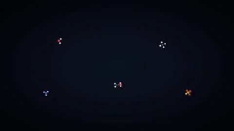 Rotating 3D Molecule Models with Colored Atomic Bonds Stock Footage 328356686