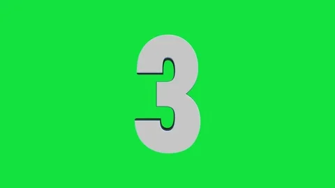 Rotating 3D number 3 sign on green screen chroma key background Stock Footage 310992517