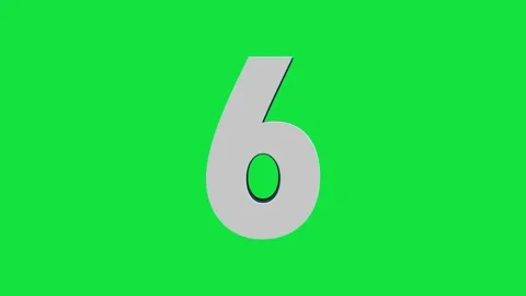 Rotating 3D number 6 logo on green screen color key background, 4K English lette Stock Footage 310992505