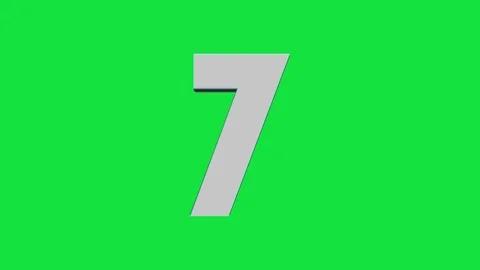 Rotating 3D number 7 logo on green screen color key background, 4K English lette Stock Footage 310992501