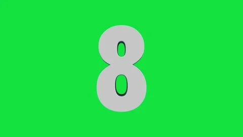 Rotating 3D number 8 logo on green screen color key background, 4K English lette Stock Footage 310992504