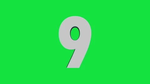 Rotating 3D number 9 sign on green screen chroma key background Stock Footage 310992516