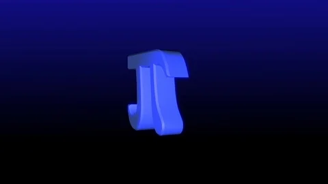 Rotating 3d Pi symbol on a blue gradient background Stock Footage 103639900