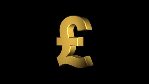 Rotating 3D Pound currency symbol Stock Footage 104602483