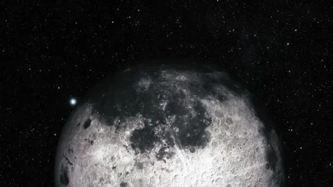 Rotating 3d Realistic Moon Planet On Space Galaxy, Moon Against Starry Nigh.. Stock Footage 315003291